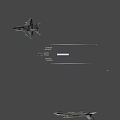 Modern Stealth Fighter Jet 3D Render With Gray Camouflage And Weapon Mounts 3d model