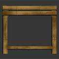 Natural Bamboo Plant Crafted Stool With Simple Structure Wooden Texture And Square Seat