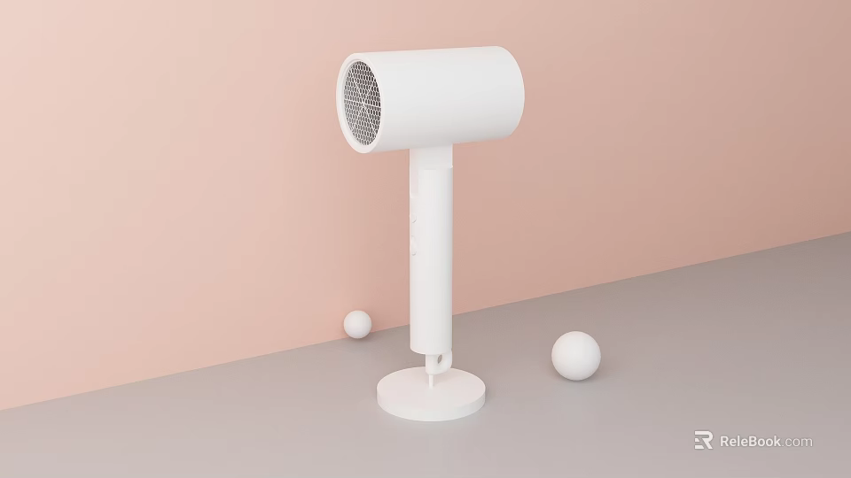 White Modern Hair Dryer As Essential Daily Electrical Appliance With Minimalist Design 3d model 