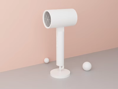 White Modern Hair Dryer As Essential Daily Electrical Appliance With Minimalist Design 3d model