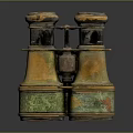 Antique Binoculars As Commercial Equipment Featuring Vintage Brass Design And Retro Look