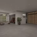 Minimalist Modern Interior With Round Dining Table Calligraphy Decor Recessed Lighting And Chairs