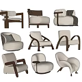 Middle Style Single Sofa 3d model