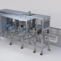 Stainless Steel Industrial Equipment With Automated Mechanical Arms And Conveyor System