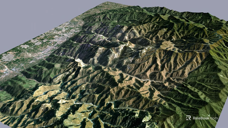 3D Garden Landscape With Mountainous Terrain Lush Green Vegetation And Natural Scenery 3d model 