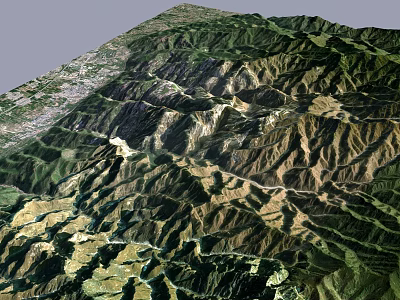 3D Garden Landscape With Mountainous Terrain Lush Green Vegetation And Natural Scenery 3d model