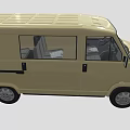 Beige Panel Van With Side Windows Sliding Doors And Functional Design 3d model