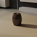 Wooden Side Table With Ribbed Design In Dark Brown For Modern Living Room