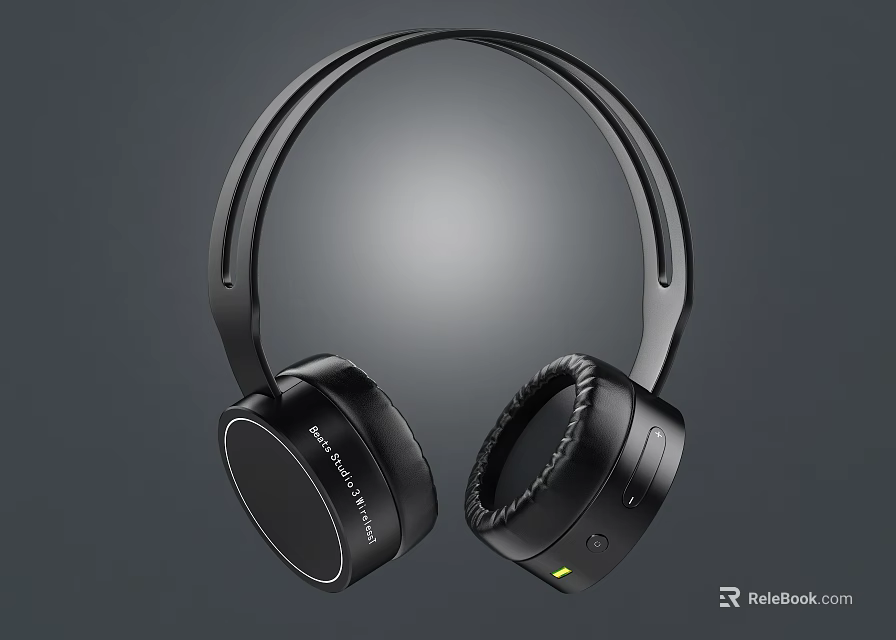 Sleek Wireless Over-Ear Headphones With Comfortable Ear Cushions High-Definition Sound And LED Indicator 3d model 