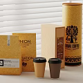 Rural Coffee Union A Method Ration Packaging With Paper Bags Boxes Cylindrical Container And Cups 3d model