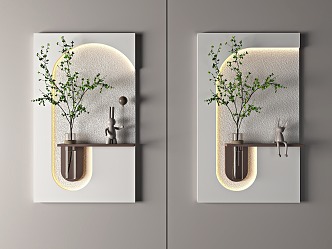 Modern Silent Hanging Texture Three-dimensional Decorative Pendant Porch Decorative Painting Wall Decoration 3d model