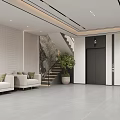 modern elevator hall elevator car 3d model