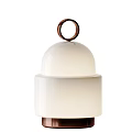 Stylish Modern Candle Lamps With Ring Handle And Black White Silver Striped Design