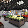 Modern Supermarket Fresh Supermarket 3d model