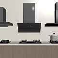 Range Hood Modern Range Hood Gas Stove 3d model
