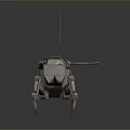 Turret Turntable Railgun Sci-fi Tower Defense Game Tower Defense Sci-fi Turret Game Turret Game Battery 3d model