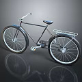 Vintage Bicycle With Classic Design Black Frame White Handlebar And Rear Rack