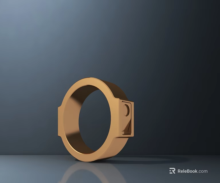 Golden Ring Shaped Modern Sculpture With Geometric Design And Smooth Surface 3d model 