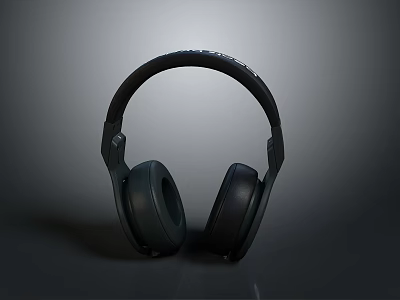 Premium Over Ear Computer Headphones With Black Design And Comfortable Earpads 3d model