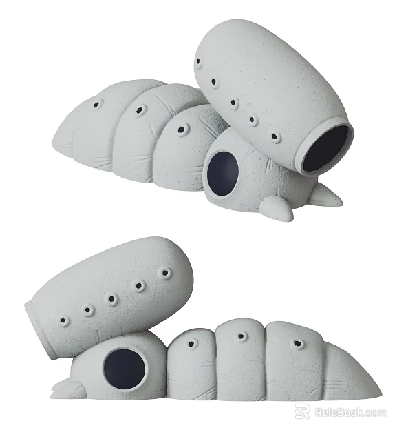 Unique Gray Abstract Sculpture With Multiple Circular Holes And Large Opening 3d model