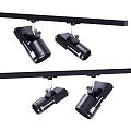 Black Track Spotlights With Adjustable Multiple Heads Modern Design For Home Lighting 3d model