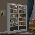 Spacious White Kids Bookshelf Filled With Colorful Children Books Cute Ornaments And Storage Bins