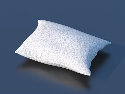 White Patterned Decorative Throw Pillow With Soft Texture And Modern Design 3d model