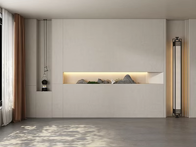 Modern tea room background wall 3d model
