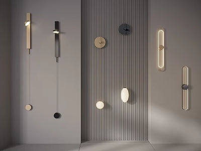 Modern Wall Lamps With Sleek Design Various Shapes And Wall Mounted Features 3d model