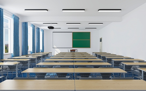 Modern classroom school big classroom 3d model