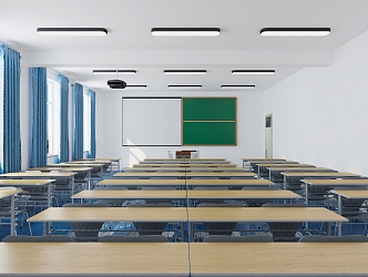 Modern classroom school big classroom 3d model