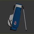 Blue and White Golf Bag with Stand and Pink Logo for Sports Equipment Use
