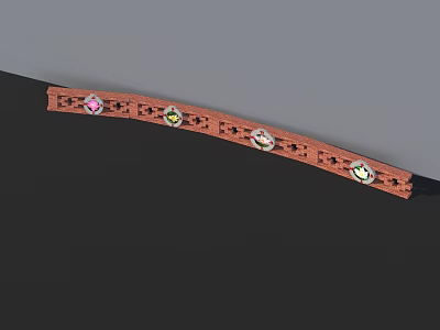 Modern national decorative background wall 3d model