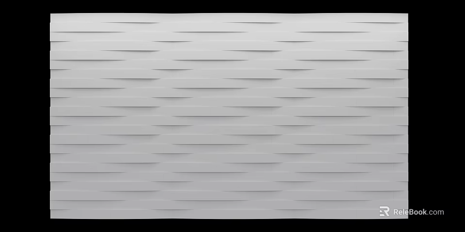 Modern Textured Background Wall With Horizontal Lines And Decorative Pattern 3d model