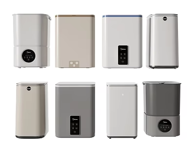 Various Modern Washing Machines with Different Color Options and Sleek Designs 3d model