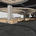 Modern Supermarket Department Store Interior Open Layout With Tables Chairs Pendant Lights And Tile Floor
