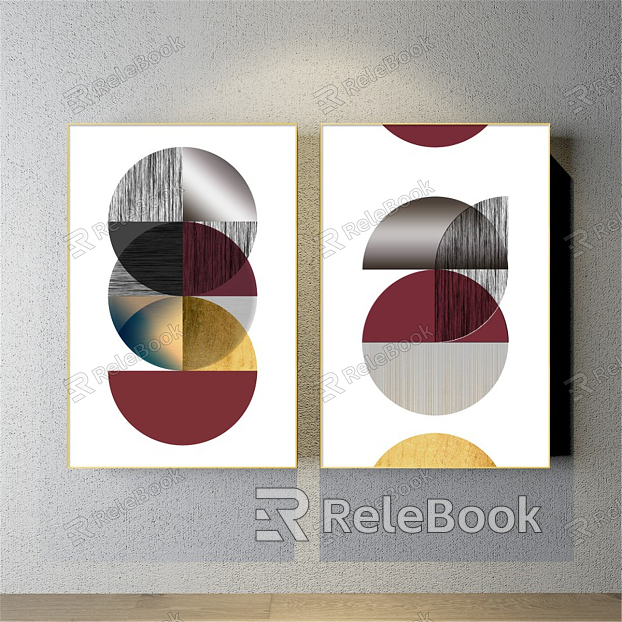 Modern abstract painting gold and silver bedroom abstract abstract color block decorative painting model