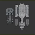 Detailed Sci Fi Spaceship 3D Models With Metallic Textures And Modular Components 3d model
