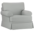 Modern Gray Fabric Single Sofa With Soft Cushions And Comfortable Armrests Design 3d model