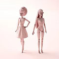 Two Stylish Dolls Wearing Black Dress Boots Bikini And Sunglasses Outfits