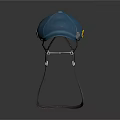 Blue Strapped Hat For Daily Use With Comfortable Design And Durable Material 3d model