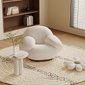 Cream wind single sofa 3d model