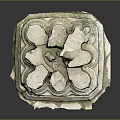 Ancient Wooden And Stone Stacked Building Components With Cylindrical Square Blocks And Mossy Base