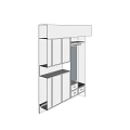 Modern Shoe Cabinet Storage Design With Multiple Cabinets Drawers And Mirror 3d model