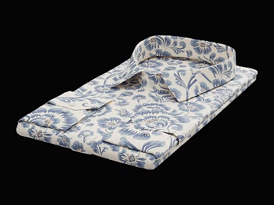 Blue And White Floral Pattern Shirt Fashion Apparel For Men Women 3d model