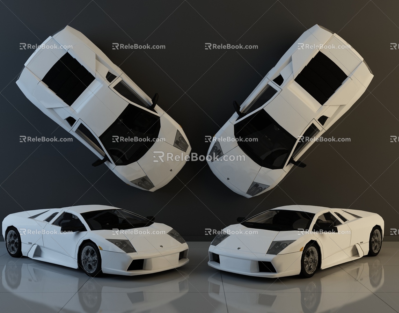 White Lamborghini 3d model