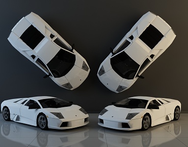 White Lamborghini 3d model