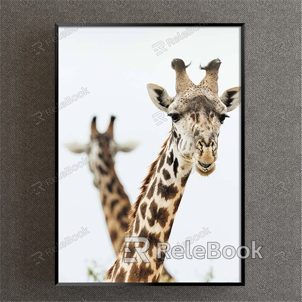 Modern animal painting giraffe decorative painting model