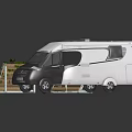 Modern Camper Van Exterior With Vertical Planters And Fresh Green Plants