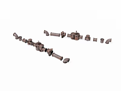 Plumbing Pipe Fittings and Components Including Elbows Valves and Connectors 3d model